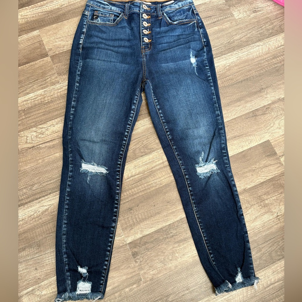 KanCan Dark Blue Distressed Skinny Jeans